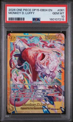 2026 ONE PIECE OP15 EB04-061 ADVENTURE ON KAMI'S ISLAND MONKEY D. LUFFY PSA 10