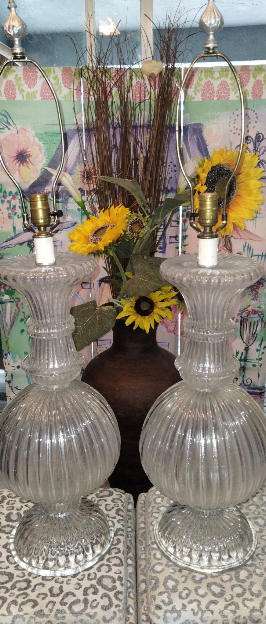 Two Vintage Italian Murano lamps