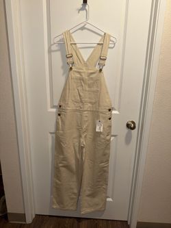 NWT Billabong Cream Wide-Leg Overalls