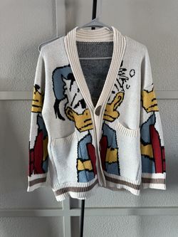 Donald Duck Cardigan. Oversized. Fits like med/large