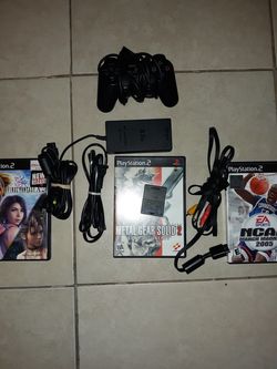 Ps2 cords remote and 3 games and memory card