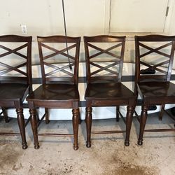 4 Solid Wood Dining Chairs/Barstools