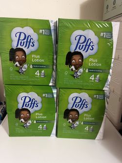 Puffs Plus lotion Tissue Bundle 4 Pack For $20