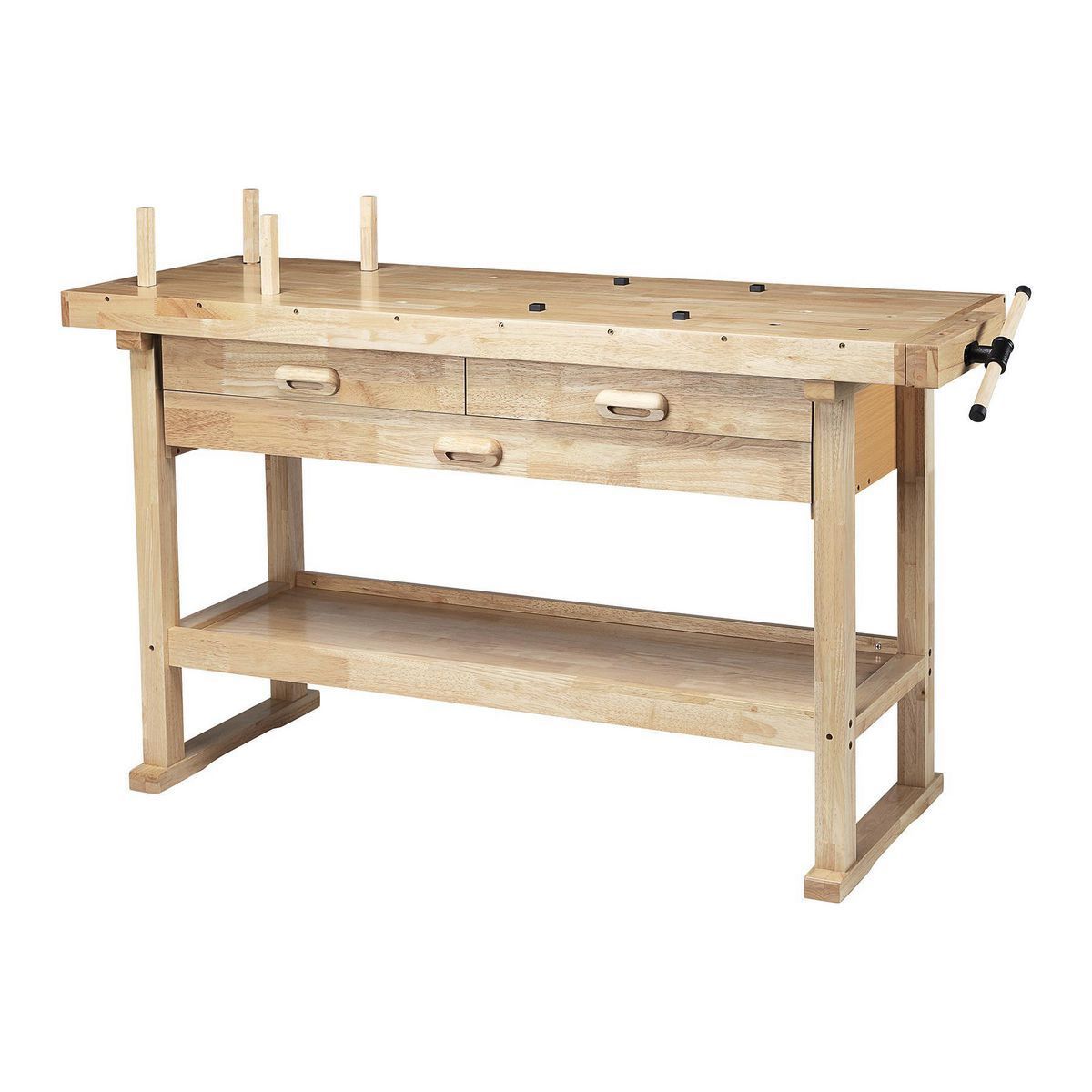YUKON 60 in., Three Drawer Hardwood Workbench