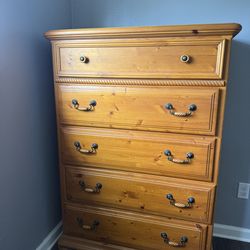 Large wood dresser and queen bed frame
