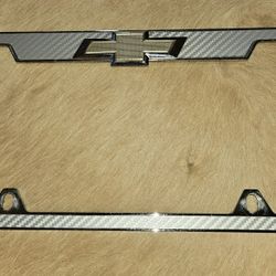 Chevrolet Stainless Steel and Carbon Fiber Plate Frame Cover