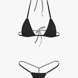 Mini Bikini Sets 2Pcs Swimwear G-String Bottom Swimsuit Micro Bikinis for Women