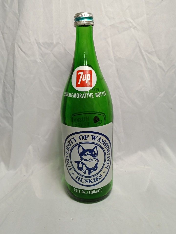 7up Soda Bottle 1978 Rose Bowl Football Champions Washington Husky Collectible