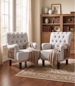 Set of 2 Erithon 31.5" Wide Upholstered Wingback Accent Chair