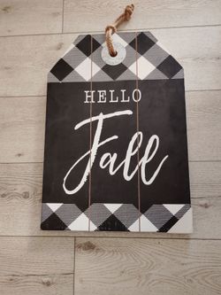 Hello Fall Wood Sign