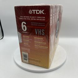 8 Pack TDK T-120 Superior Quality 6 Hour VCR VHS Blank Video Tapes - Open Box