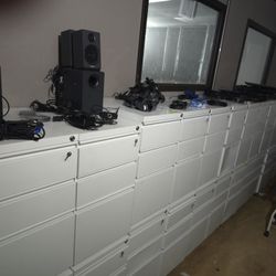 White Rolling File Cabinet 