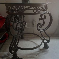 Metal Glass Table 