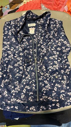 H&M Girls Floral Zip-Up Jacket