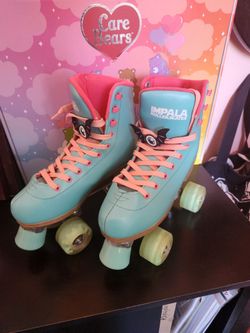 SS 9 Blue/Pink Impala roller skates + Skate bag