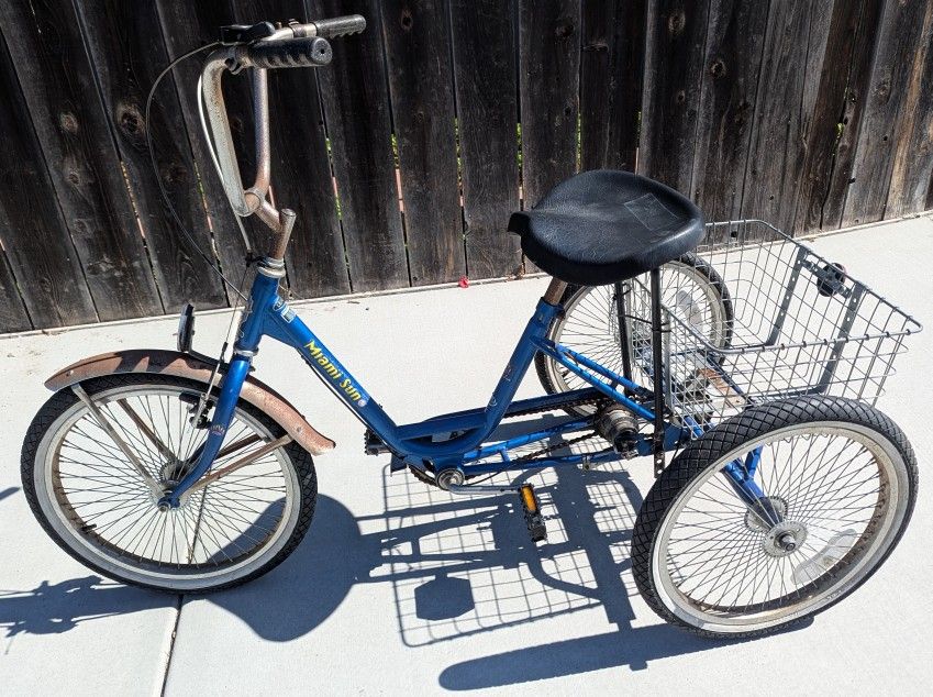 20" Sun 3 speed Miami trike 74 spoke wheels