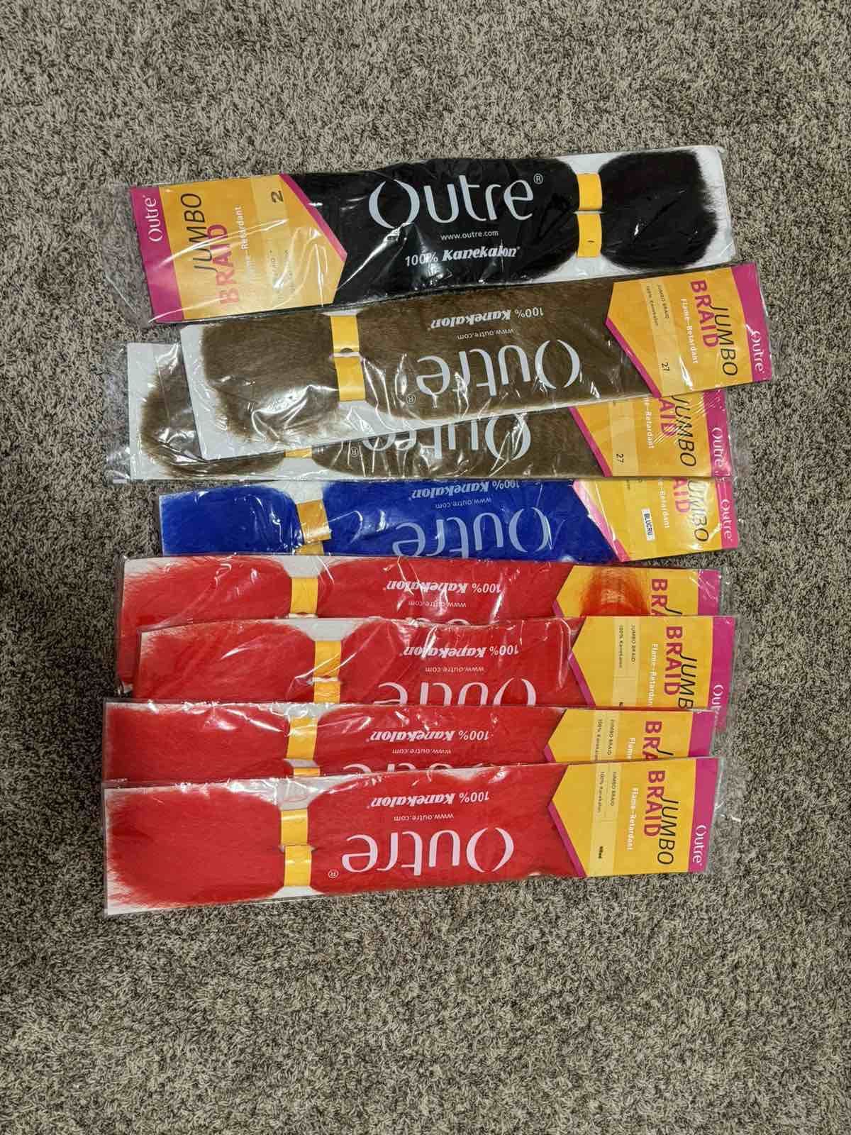 Outre 100 % Kaneklalon Jumbo rosa Flechten Haar black 1 , brown 2 , blue 1 , red 4. We sell everythi