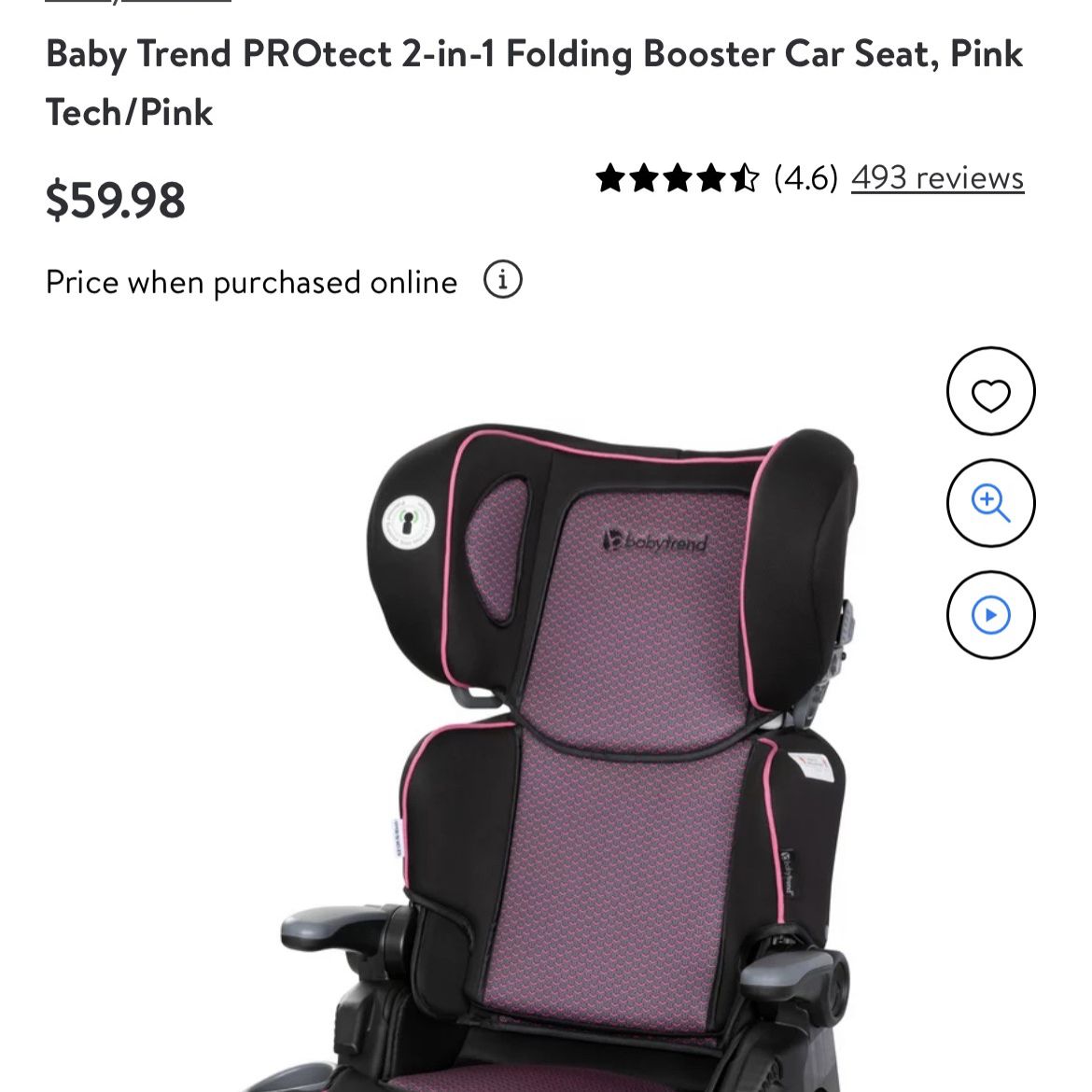 Baby Trend PROtect 2-in-1 Folding Booster Car Seat