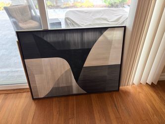 Medium  Abstract Canvas Wall Art Black Beige