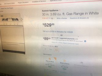 New Summit 30” inch Gas Stove