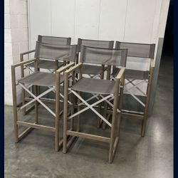 Restoration Hardware . DIRECTOR'S OUTDOOR TEAK BAR & COUNTER STOOL