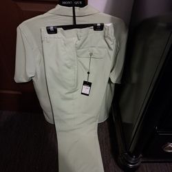 Mens Sage Green Dress Pants Set