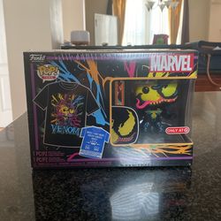 Blacklight Venom Funko Pop & 2XL Shirt