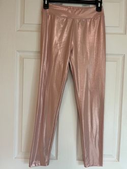 Cat & Jack Girls XL (14) Pull On Leggings Shiny Stretch Rose Gold