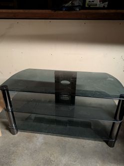 Glass tv entertainment center