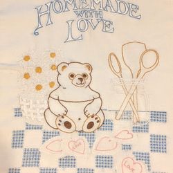 Hand Embroidery Country Kitchen Bear
