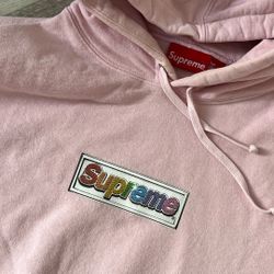 Supreme Bling Box Logo Hooded Sweatshirt Large