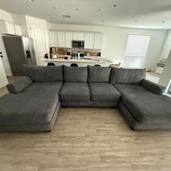 Dark Grey U Shaped Sectional Couch