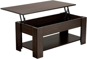 Adjustable Lift Top Coffee Table 610904 Hidden Storage Compartment for Living Room Espresso