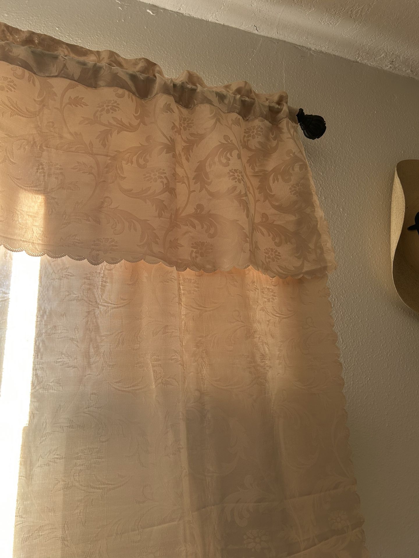 One Beige Curtain Panel