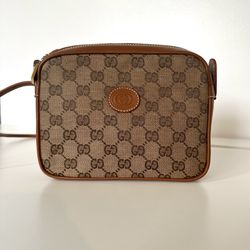 Rare Vintage Authentic Gucci Monogram Crossbody Bag