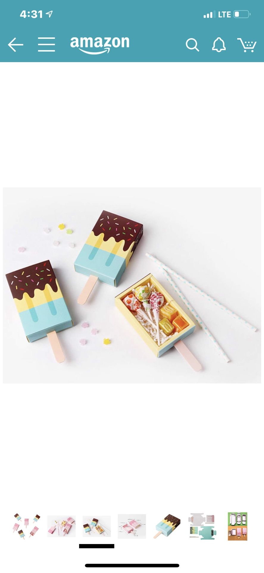 Cute candy box popsicle design party favor and mini goody bags and paper goody boxes for kids , children, friends . 12 pack for $6