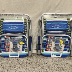 Beach Chairs - two brand new, 5-position lay-flat, backpack chairs