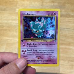 Misdreavus 1st Edition- Pokemon 2001 Neo Revelations 11/64 Holo (Print Lines)