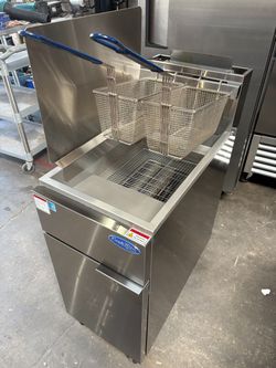35LB Deep Fryer Nat Gas Heavy Duty Burners Energy Star Natural Gas Atosa ATFS-35ES #3377
