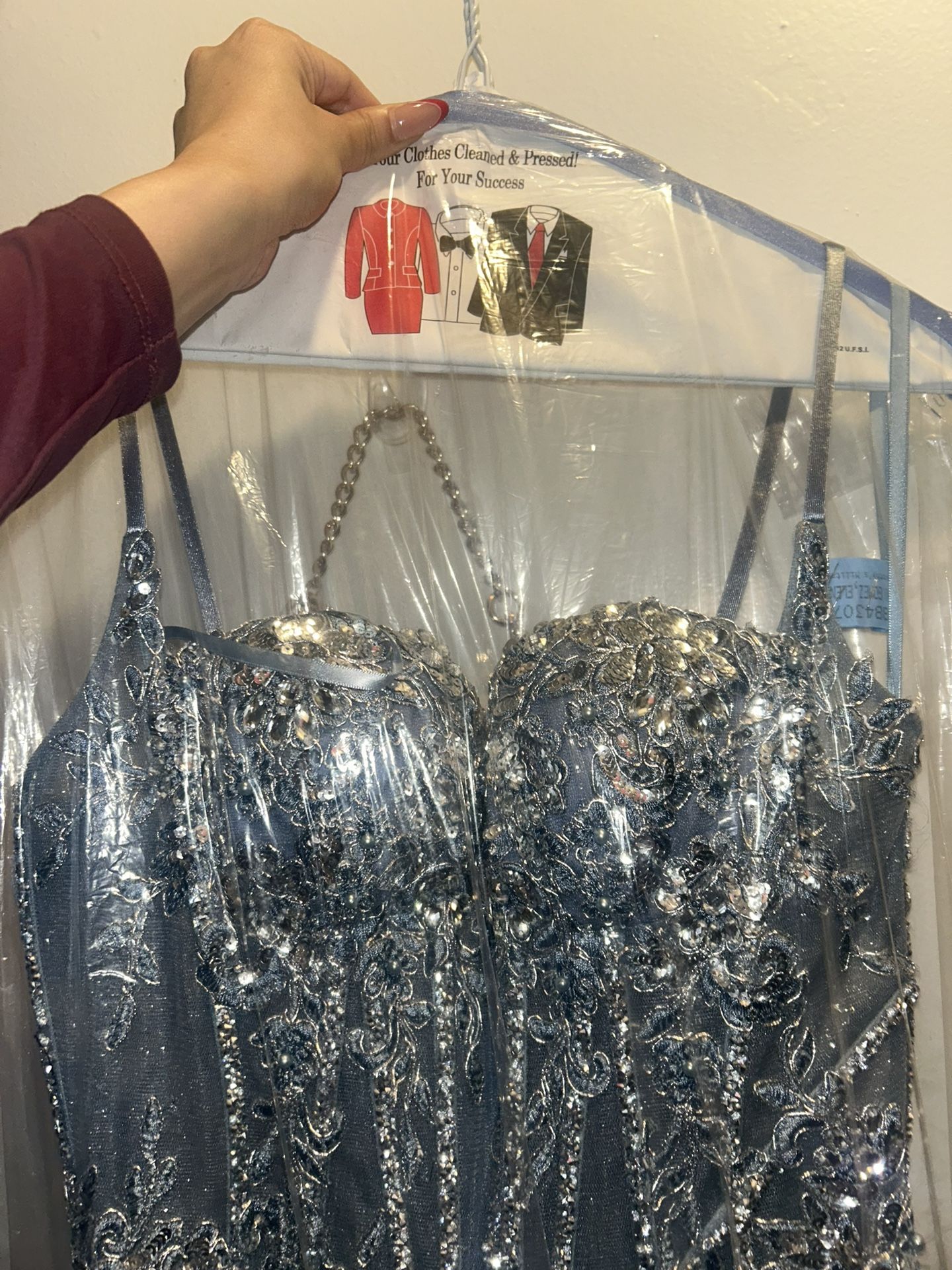 Blue Gown With Sequins 