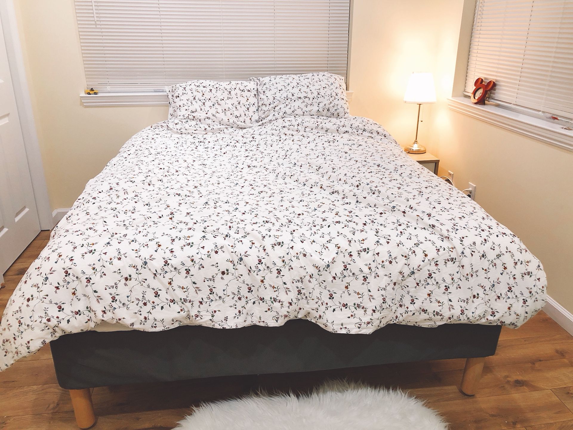 IKEA mattress+queen bed frame almost new（$220）