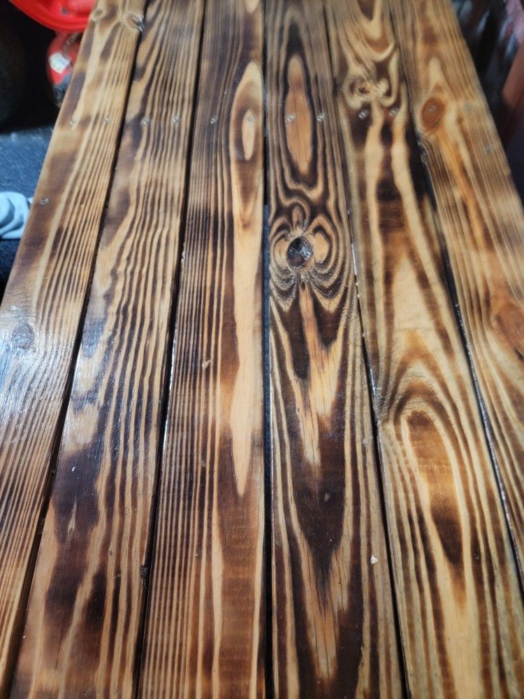 Burnt Wood Bench Or Table
