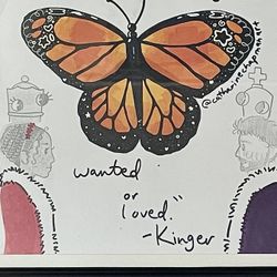 Framed Digital Circus Art Print - “Wanted or Loved”  Local 17yo artist - one of a kind; signed. 