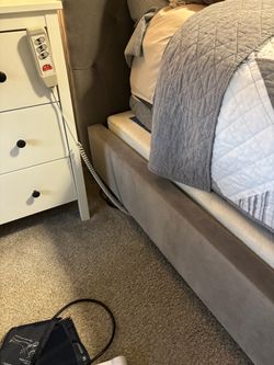 King Size Grey Upholstered Bed Frame