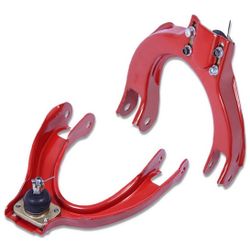 DNA Motoring CBK-HC88-RD For 88-91 Honda Civic Performance Stainless Steel Adjustable Front Upper Camber Kit (Red)