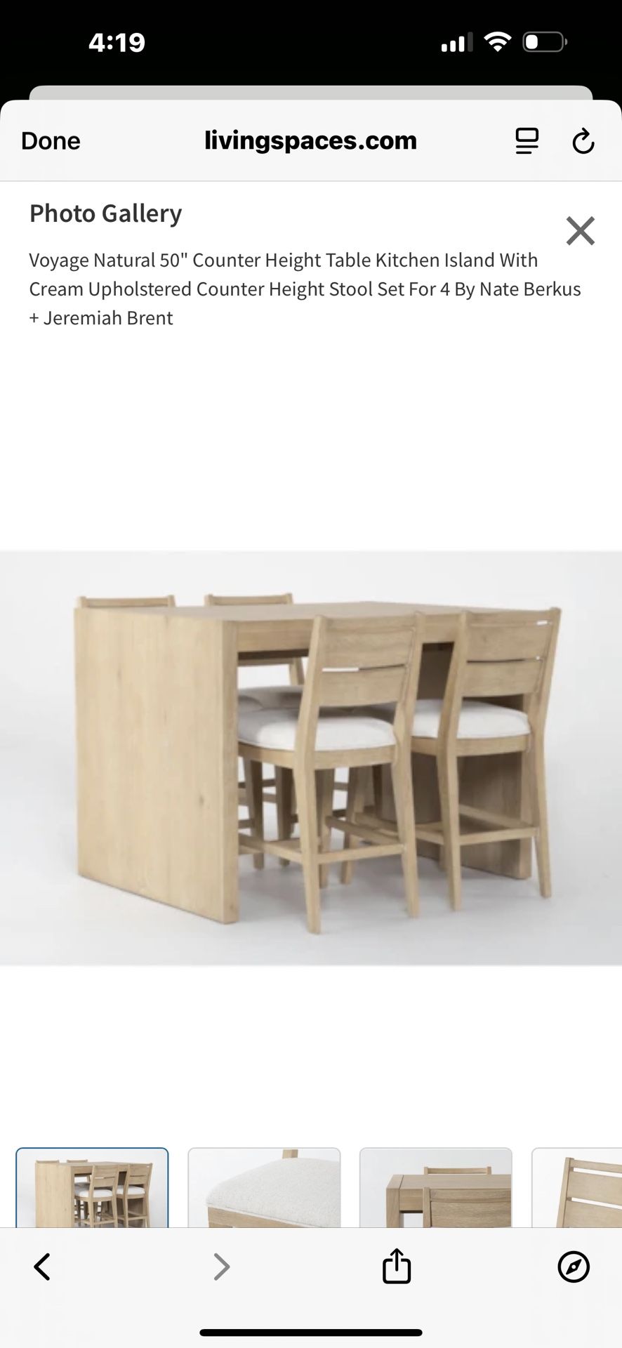 Living Spaces Dining Table Set W/chairs 