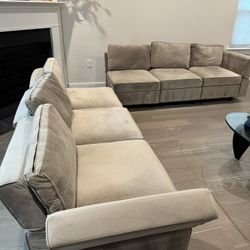 Beige Sofa with Storage – Perfect for Apartments & Family Rooms
