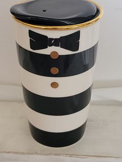 STARBUCKS ALICE & OLIVIA STRIPED TUXEDO COFFEE CUP PRE OWNED  IN GREAT CONDITION