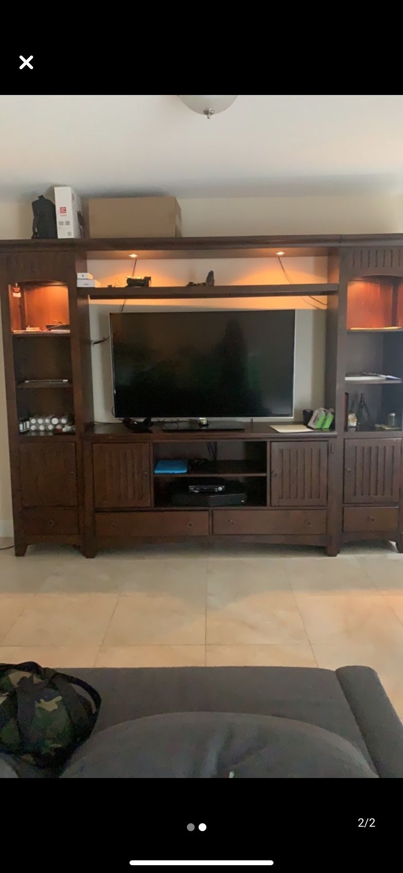 Entertainment Center with Lights