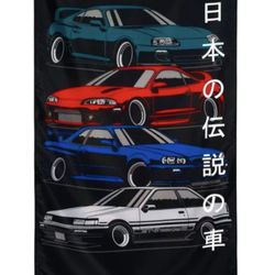 JDM Japanese Import Car Banner Tapestry Poster Flag Wall Art with Grommets New In Bag
